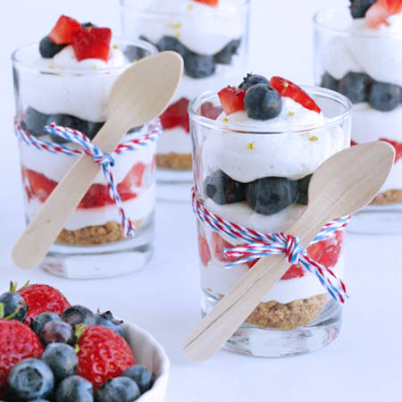 4th of July strawberry and blueberry trifle