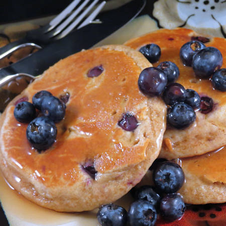 Ricotta blueberry pancakes